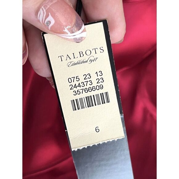 Talbots Red Sleeveless 100% Silk Tank Cami Top Sz 6 Ruffle Layered Blouse - Picture 6 of 11